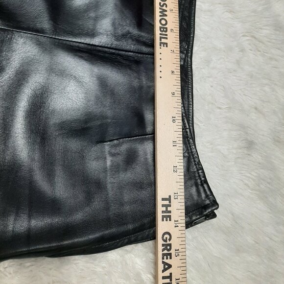 Danier Women's Black Leather Bootcut Pants Size US6 - Picture 5 of 11